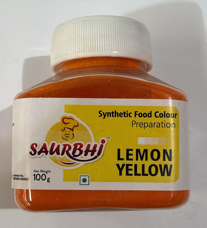 S Food Colour Lemon Yellow 100g (Saurbhi)