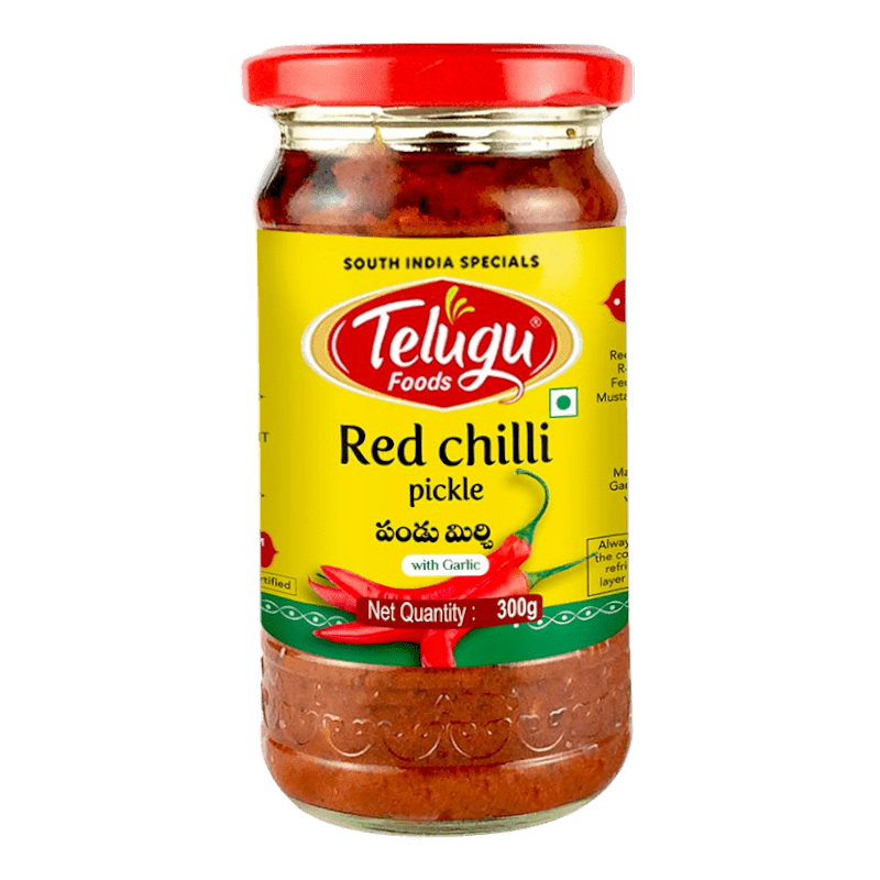 Telugu Red chill pickle with garlic 300g