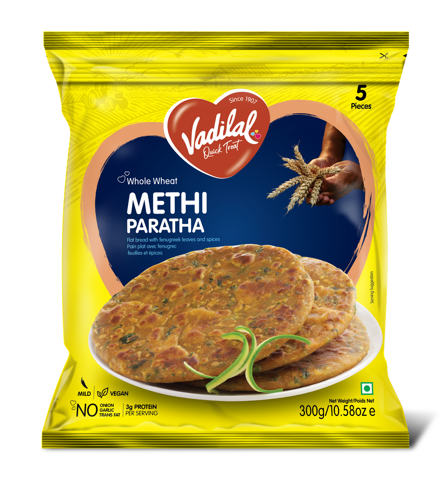Vadilal Frozen Methi Paratha 5pcs 300g