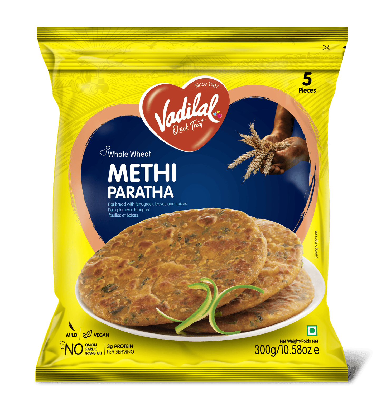 Vadilal Frozen Methi Paratha 5pcs 300g