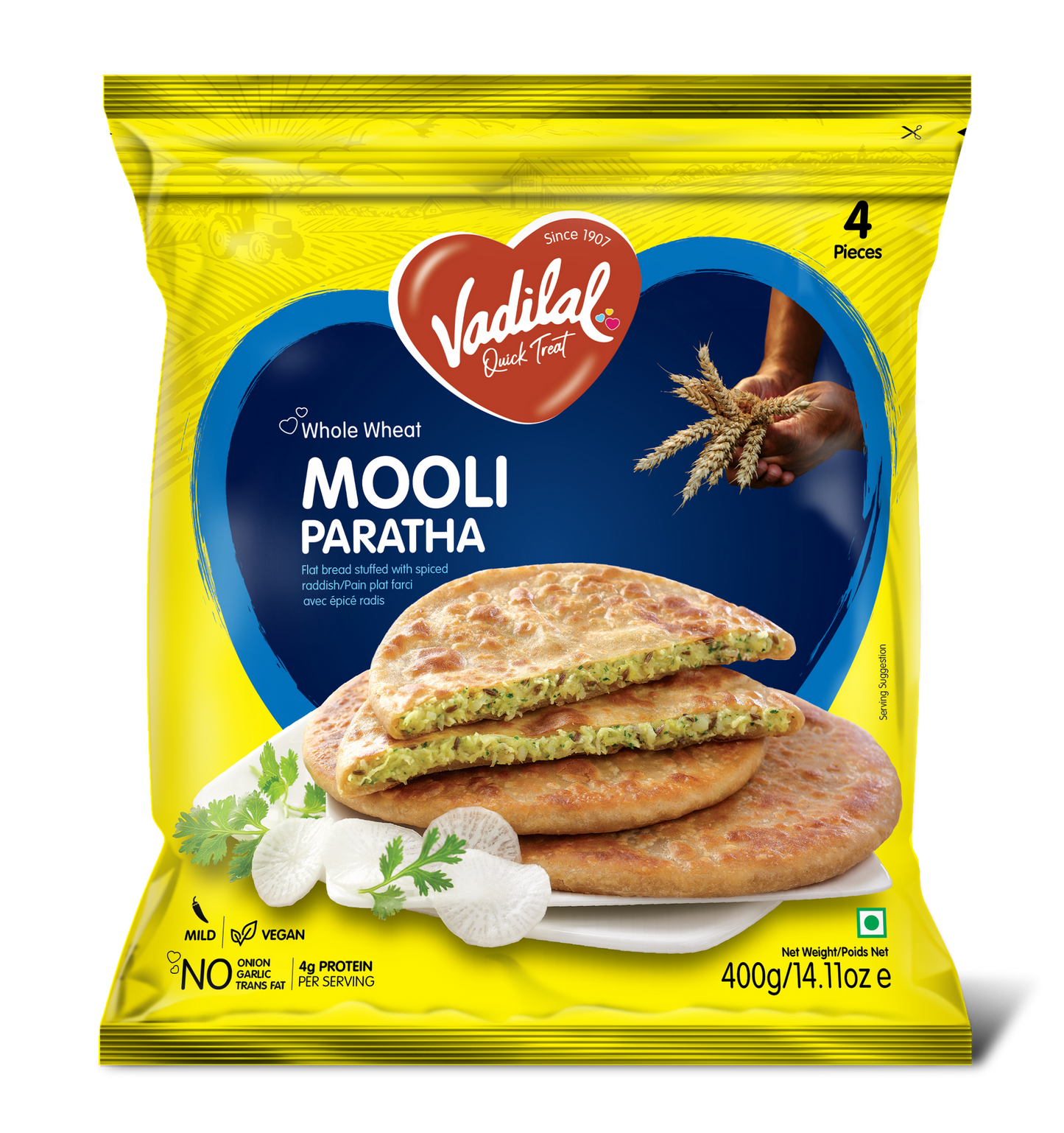 Vadilal Mooli Paratha 4Pc 400Gm