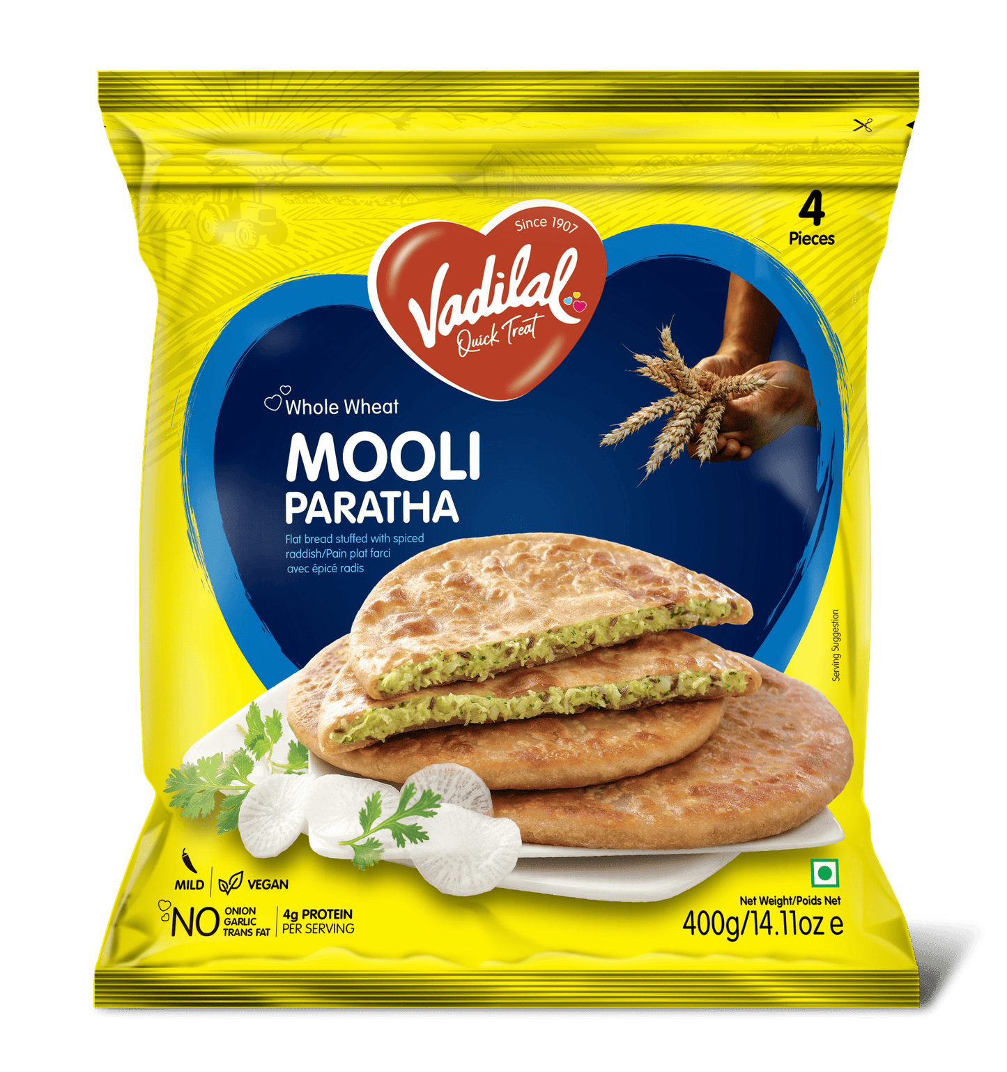 Vadilal Mooli Paratha 4Pc 400Gm