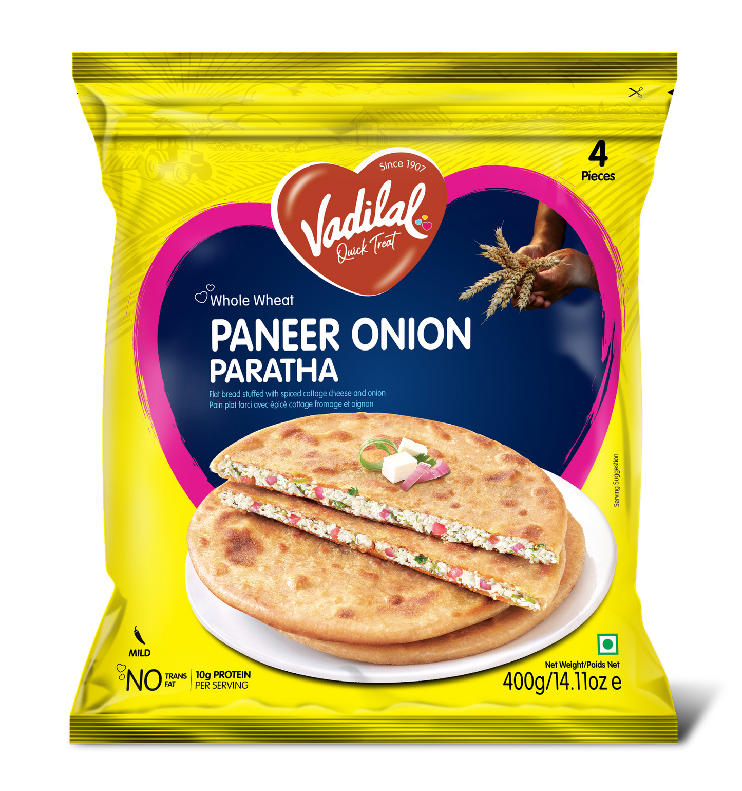 Vadilal Paratha Paneer Onion 400g 4pcs