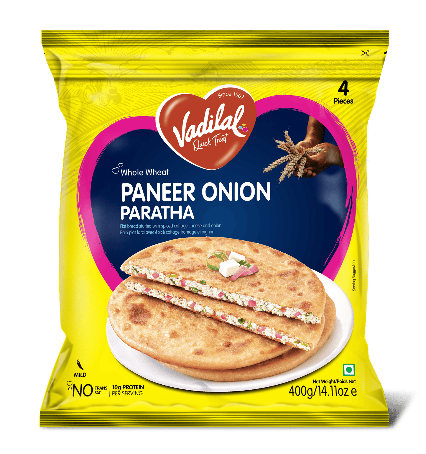 Vadilal Paratha Paneer Onion 400g 4pcs