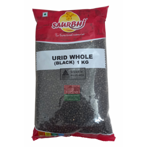 Black Urid Whole 1kg (Saurbhi)