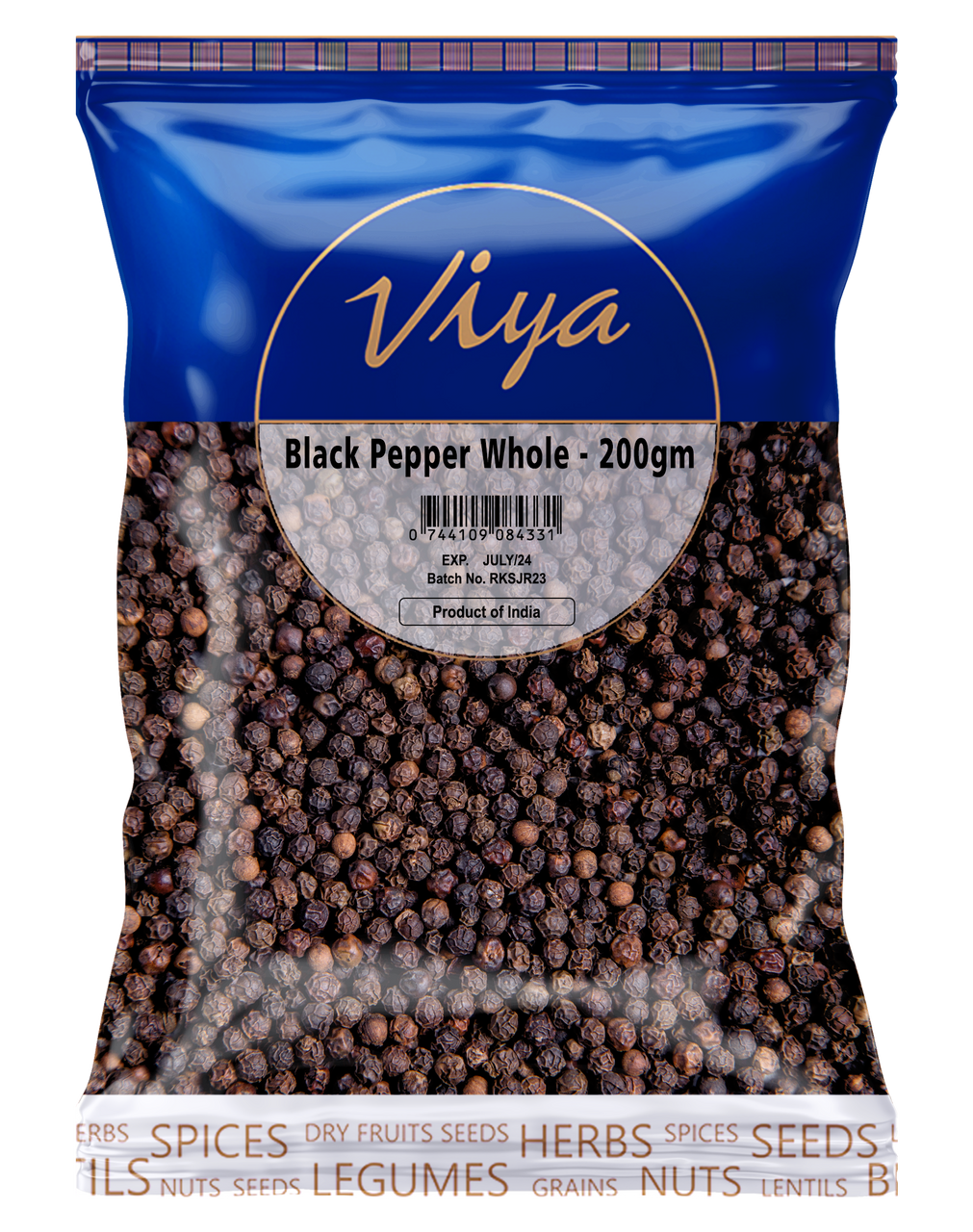 Viya Black Pepper Whole 200gm