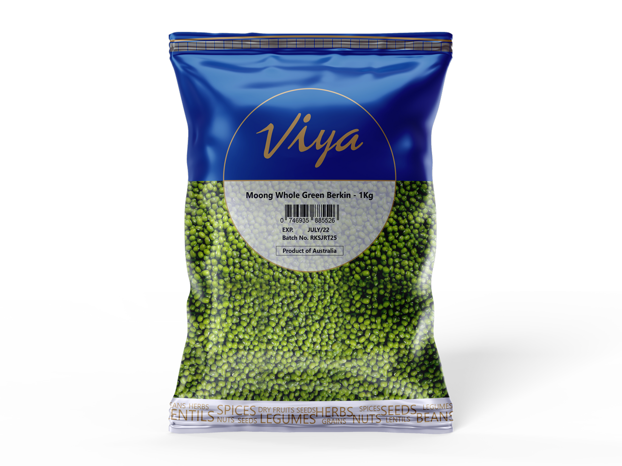 Viya Moong Whole Green Big (Berkin) 1kg